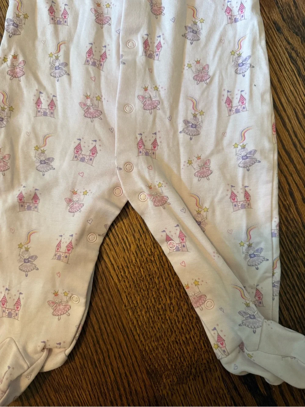 Kissy Kissy Light Pink Princess Print Footed One-Piece